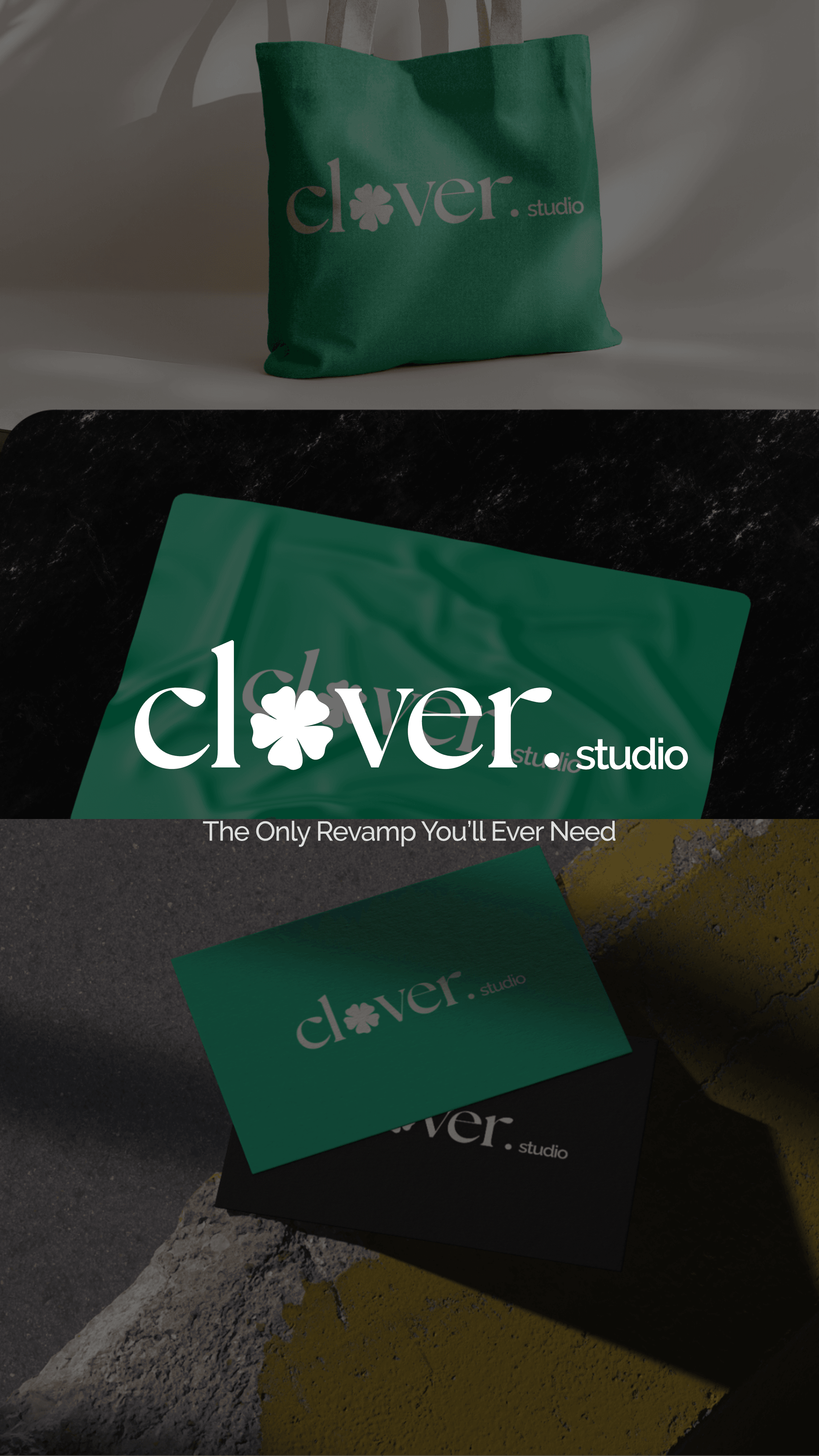 Clover Studio portfolio end frame — mobile
